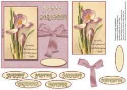 Vintage Crocus Card Front with Verse & Various Sentiments