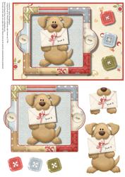 Love Dog with Letter Card Front