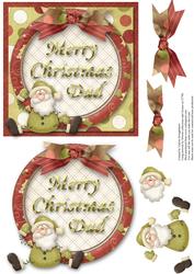 Merry Christmas Dad Santa Card Front