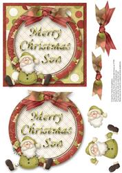 Merry Christmas Son Santa Card Front