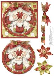 A Trio of Red Santa's Quick Card Front
