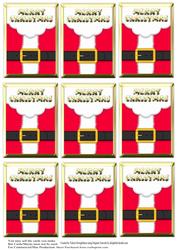 9 Merry Christmas Santa's Coat Gift Tags