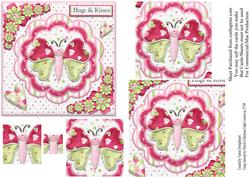Butterfly Hugs & Kisses Valentine or Birthday Pyramid