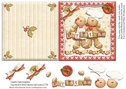 Gingerbread Christmas Cooks Quick Cut & Fold Card