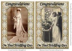 Congratulations on Your Wedding Day Vintage 2 on a Sheet