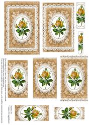 Layered Lace Frames Pyramid with Vintage Rose