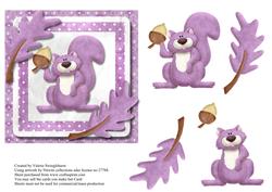 Go Nuts Squirrel Card Front / Topper Various Occasions