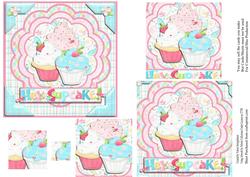 Hey Cupcake Square Pyramid Card Front