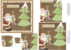 Merry Christmas Santa Brings Gifts Pyramid Card Front