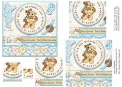 Happiness in a Beary Big Hug Pyramid Card Front