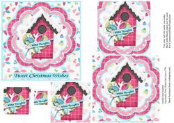 Tweet Christmas Wishes Pyramid Card Front