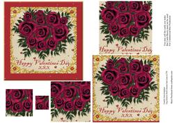 Red Roses for Valentines Day Pyramid Card Front