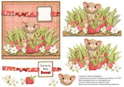 You Are So Berry Sweet Strawberry Mouse Card Front