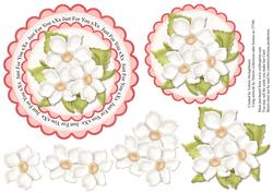 Just for You Xxx Floral Card Topper with Decoupage