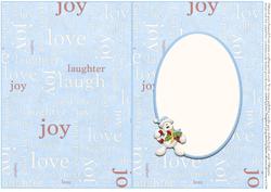 Insert for Winter Bear with Candy Cane Christmas Card Front