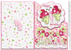 Birthday Butterfly Diagonal Quick Cut & Fold Card Card
