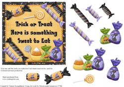 Something Sweet Halloween Square Card Front with Decoupage