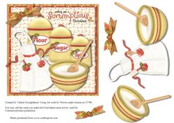 Scrumptious Christmas Square Card Front + Decoupage