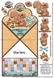 Just Nuts About You Birthday Scallop Top Spring Card