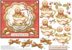 A Cup of Good Cheer Gingerbread Christmas Card Front