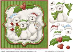 Beary Christmas Buddy's 8x8 Card Front with Decoupage