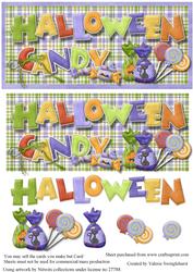 Halloween Candy Dl Card Front with Decoupage Elements