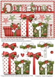 Christmas Presents Card Front with Decoupage