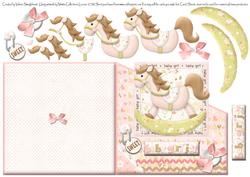 Sweet Baby Girl Diagonal Over the Edge Cut & Fold