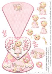 My Dear Friend Rocker Card with Decoupage Pink