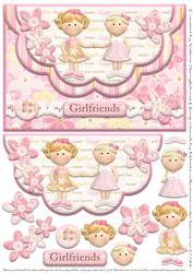 Girlfriends Scallop Mock Envelope Card Front