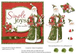 Green Santa with Wreath Joys of the Season Card Front
