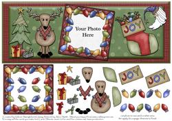 Large Dl Framed in Christmas Lights Photo Card Front