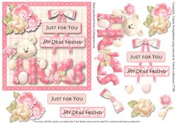 Hugs Just for You My Dear Friend Quick Card Front