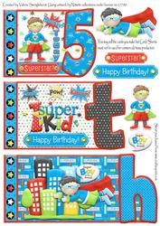 Superboy to the Rescue 5th Birthday Book Card Sheet