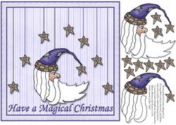 Sants Moon Have a Magical Christmas 8x8 Card Front