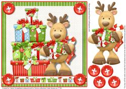 Reindeer Brings Gifts for You 8x8 Quick Card Front