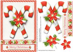 Candy Canes Merry Christmas Quick Card Front