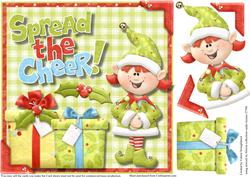 Santa's Little Helper Spreading the Cheer 8x8 Card Front