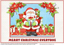Merry Christmas Everyone Santa with Gifts