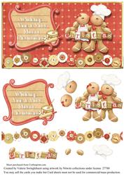 Wishing You a Very Merry Christmas Sweet Gingers Dl Card Fr