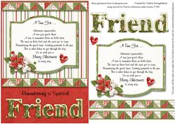 Remembering a Special Friend Christmas Card Front with Verse