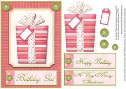 Birthday or Christmas with Big Present Card Front
