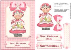Mrs Santa with Presents Merry Christmas Mum Card Front