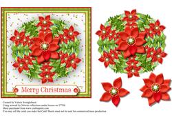 Poinsettia Circle Merry Christmas Quick Card Front