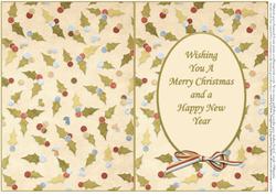 Holly Insert Wishing You a Merry Christmas & Happy New Year
