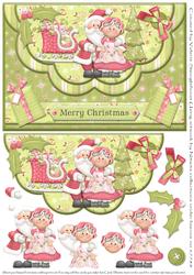 Mr & Mrs Santa Double Scallop Envelope Card Front