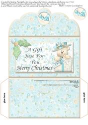 A Gift Just for You Christmas Bear in Present Money Wallet