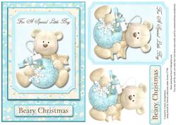 For a Special Little Boy Beary Christmas Card Front