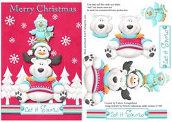 Let It Snow Polar Bear & Friends Card Front + Decoupage