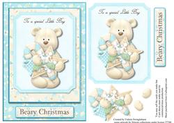 To a Special Little Boy Beary Christmas Card Front